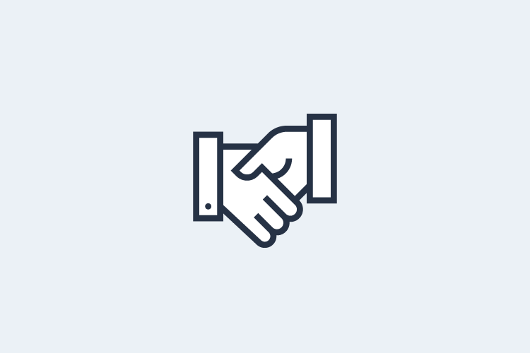 A handshake icon.